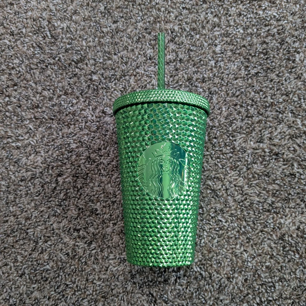 Starbucks Winter Holiday 2023 Metallic Studded Grande 16 Oz Tumbler Cup Green
